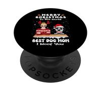 Dalmatian Christmas To The World Best Dog Mom Funny Xmas PopSockets PopGrip Adesivo