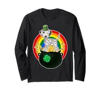 Dalmatian Dog Lucky Charm Shamrock Funny St Patricks Day Maglia a Manica