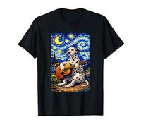Dalmatian Playing Guitar Whimsical Art Dog Music Camping Maglietta