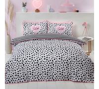 Dalmatian Spot Set Copripiumino Stampa Animalier Nero Rosa Ombre - Singolo