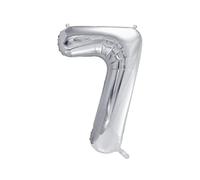 DaLoKu Palloncino con numero 86 cm, XXL, in pellicola, per compleanno, età, Capodanno, decorazione per feste, colore: numero 7 - argento