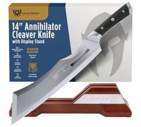 DALSTRONG Heavy Duty Butcher Breaking Knife - 14" Cleaver - Gladiator Series R - The 'Annihilator' - 7CR17MOV High Carbon Steel - G10 Handle - w/Stand & Sheath - NSF Certified