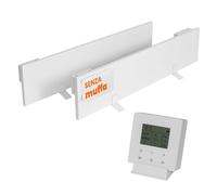 Dalsys 2x Riscaldamento a infrarossi antimuffa 60W, 12 x 60 x 1,3cm Bianco | Riscaldamento a parete anti-muffa con Smarttimer, IP44, ideale per eliminare la muffa da muri e angoli.