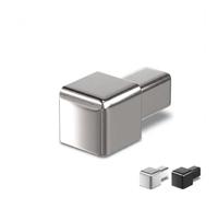 Dalsys 5x Terminale profilo quadrato 8mm acciaio inox lucidato | Tappo terminale per profilo angolare, accessorio per profili piastrelle, bagno, cucina, parete e pavimento