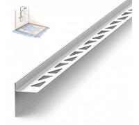 Dalsys Cuneo pendenza 148cm x 10mm sinistra Argento acciaio inox | Profilo per doccia a filo pavimento calpestabile, transizione verso piastrelle o gres porcellanato, inossidabile