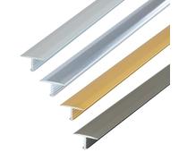 Dalsys Profilo a T, profilo di transizione 200cm x 18mm in alluminio anodizzato, cromato argento