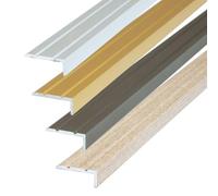 Dalsys Profilo autoadesivo per paragradini 200cm x 25mm x 20mm in alluminio, profilo a pavimento per angolo di paragradino oro