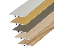 Dalsys Profilo di transizione piatto 90cm x 35mm da avvitare con materiale di fissaggio, in alluminio anodizzato, rovere chiaro