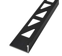 Dalsys Profilo per piastrelle, profilo angolare, alluminio anodizzato altezza 8mm, lunghezza 200cm, nero profilo alluminio, piastrelle, profili per piastrelle