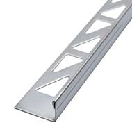 Dalsys Profilo per piastrelle Profilo per piastrelle in acciaio inossidabile Profilo a L lucido 2m x 8mm, Profilo per piastrelle