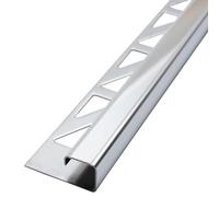 Dalsys Profilo per piastrelle, profilo quadrato, acciaio inox altezza 8mm, lunghezza 200cm, brunito paraspigoli muro, profili acciaio inox, profilo