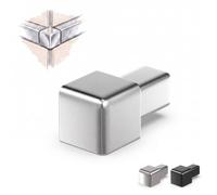 Dalsys Terminale profilo quadrato 10mm acciaio inox spazzolato | Tappo terminale per profilo angolare, accessorio per profili piastrelle, bagno, cucina, parete e pavimento
