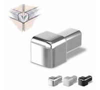 Dalsys Terminale profilo quadrato 8mm Cromo lucido alluminio | Tappo terminale, alluminio anodizzato, per profilo per piastrelle angolare, finitura pulita sui bordi delle piastrelle