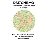 DALTONISMO Gráficos de Testes de Visão de Ishihara Livro de Teste de Deficiência de Cor de Optometria com Números: Diagramas de Placas para ... Deuteranomalia Tritanopia Ótico Optometrista