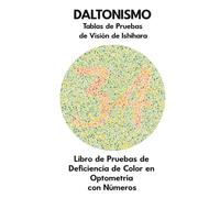 DALTONISMO Tablas de Pruebas de Visión de Ishihara Libro de Pruebas de Deficiencia de Color en Optometría con Números: Diagramas de Placas para ... Óptico Optometrista Oftalmólogo Oculista