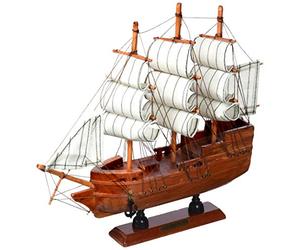 Dalu prodigital VELIERO Pirata MODELLO2 da Collezione: ND - Interamente in Legno e Vele in Stoffa Nere- Misura 33 cm.