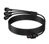 Dalugo Cavo di prolunga da 5 m con 3 schegge, IP65, impermeabile, a 2 poli, per catene di luci solari, illuminazione natalizia, illuminazione da giardino