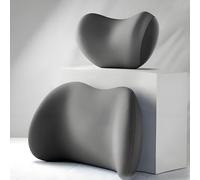 DALUJIE 2 Pezzi Supporto Lombare per Auto e Poggiatesta Auto per Kia EV9 / EV9 GT-Line 2023 2024 2025, Cuscino per Auto Morbida Memory Foam Cuscino Lombare Ergonomico,Grey