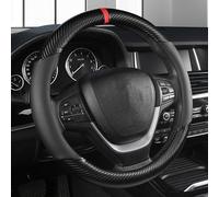 DALUJIE Coprivolante Auto per Jeep Renegade 2016 2017 2018 2019, Coprivolante in Pelle Microfibra Copri Volante Coprivolante Auto Volante Traspirante e Assorbente,Circular-Black