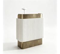 Dalumian Banco Reception, bancone Anteriore con Mobile Contenitore | Piano d'appoggio spazioso, podio per fiere, bancone per negozi, saloni, uffici o ingressi(F,70cm)