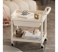 Dalumian Carrello da salone per parrucchiere, carrello medico multifunzionale a 2 ripiani, carrello portatrucchi con ruote, carrello portautensili mobile con maniglia, per cucina clinica(With drawer)