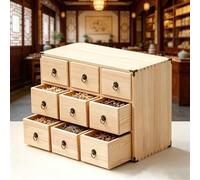 Dalumian Cassettiera per erbe medicinali a 9 cassetti, mobiletto da farmacia vintage, schedario da biblioteca, contenitore per erbe per casa, ufficio, scuole, biblioteca