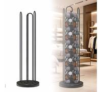 Dalumian Espositore per Cuscini, Supporto per Cuscini da Viaggio a Forma di U, Stand da Pavimento in Metallo da 59,06" con Base Rotonda Spessa 5 cm - Ideale per Collezioni ed Esposizioni(Black)