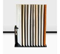 Dalumian Espositore per piastrelle a 10 ripiani, espositore per campioni di materiali da costruzione, scaffale espositivo per pavimenti con fessure, espositore compatto in legno(A,2.0cm slot)