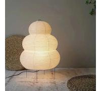 Dalumian Lampada Giapponese in Carta di Riso, Paralume a Lanterna in Carta di Riso, dimmerabile a Tre Colori, Lampada da Terra angolare in Stile Minimalista, Lampada da Tavolo per Camera da Letto(D)