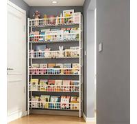 Dalumian Libreria alta e stretta dietro la porta, libreria stretta salvaspazio, scaffale salvaspazio sottile in acciaio, organizer per porte e contenitori per camera da letto, bagno(102 * 9 * 188cm)