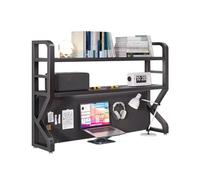 Dalumian Libreria da scrivania indipendente a 3 ripiani, credenza per dormitorio con pannello forato, organizer per scrivania,mensola espositiva multiuso per riporre oggetti da banco(Black,55cm)