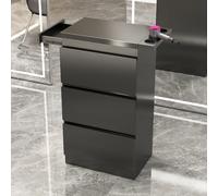 Dalumian Mobiletto portaoggetti per salone di bellezza, cassettiera per estetista con porta asciugacapelli e 4 cassetti, postazione per strumenti da parrucchiere per spa, barbiere(Black)