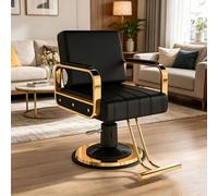 Dalumian Poltrona da Styling per Parrucchieri e Acconciatori (per trecce), Seduta Ampia, Altezza Regolabile (83-93 cm) - Attrezzatura Professionale per Saloni di Bellezza e Uso Domestico(E)