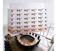 Dalumian Porta cellulari da 30 scomparti, contenitore per cellulari in acrilico trasparente, armadietto per cellulari con fori per la ricarica, scatola di sicurezza per cellulari da parete