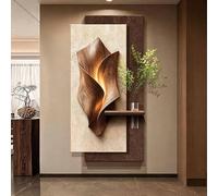 Dalumian Quadro decorativo da parete moderno in arenaria 3D, murale da appendere con vaso e pianta finta, scultura da parete per corridoio, ingresso, design senza cornice(C,70 * 140CM)