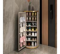Dalumian Scarpiera girevole con ante, organizer verticale per borse e scarpe, organizer per ripiani stretti, diametro 45 cm, portascarpe in metallo per ingresso e corridoio(7-tier)