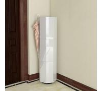Dalumian Scarpiera girevole indipendente, scarpiera angolare, scarpiera alta moderna con ante, girevole a 360°, organizer per scarpiera stretta per armadio e corridoio (bianco)(9-Tier,43cm)