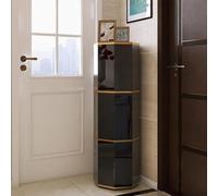 Dalumian Scarpiera indipendente, scarpiera ottagonale rotonda girevole a 360°, armadio angolare, scarpiera in metallo per corridoio e soggiorno, diametro 35 cm, nero(9-Tier)