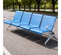 Dalumian Sedia da sala d'attesa a 4 posti con braccioli, panca per reception, sedia per ufficio in PU, arredamento per reception per salone di bellezza, barbiere, aeroporto, corridoio(Light Blue)