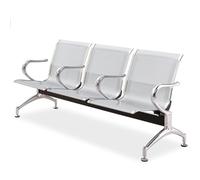Dalumian Sedie per sala d'attesa a 3 posti, sedie per reception in aeroporto, panca da ufficio direzionale con braccioli, panca da hall per aeroporti, aziende, ospedali, mercati, banche(Silver)
