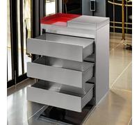 Dalumian Stazione di stoccaggio per salone, postazione per parrucchiere con 3 cassetti, attrezzatura per centro estetico e spa, cassettiera in acciaio inossidabile per barbiere casa (60 * 40 * 80cm)