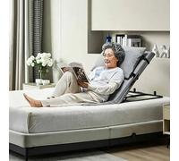 Dalumian Supporto Schienale Elettrico Pieghevole, Schienale Sollevabile Regolabile per Sedersi a Letto, Cuscino in Spugna da 4 cm, Supporto Lombare e Cervicale per Letto (Grigio)(Standard,85cm)