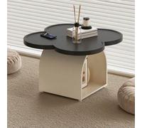 Dalumian Tavolino da caffè in stile giapponese, tavolino da tè basso portatile, tavolini Tatami da appoggiare sul pavimento, senza montaggio, tavoli da pavimento in legno massello 30x30x46cm(Black)