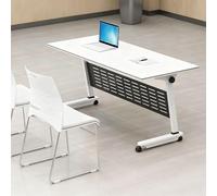 Dalumian Tavolo da conferenza pieghevole, scrivanie mobili con piano ribaltabile, postazione di lavoro con scrivania per formazione, ampia scrivania per podcast con 4 ruote frenanti(10pcs)