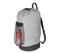 Daly Kate zaino lavanderia, lavanderia zaino con tracolla e tasca in rete di nylon durevole borsa zaino cesto portabiancheria con coulisse per scuola, viaggio, Laundromat, apartment-grey