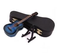 DALYNN Mini Modello di Chitarra Classica Modello di Chitarra in Miniatura con Supporto E Custodia Mini Accessori per Strumenti Musicali Mini Replica Strumento Musicale (Color : Blue, Size : 10cm)