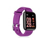 DAM Braccialetto intelligente ID116 Bluetooth 4.0 schermo a colori, cardiofrequenzimetro, impulso e modalità multi-sport, Viola, Mediano, Casual