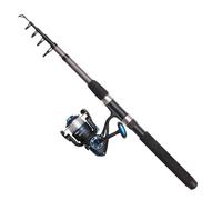 DAM Full Tech Tele Spinning Combo, canna e mulinello per la pesca d'acqua dolce, lucioperca e altro, forte, leggero e versatile, nero e grigio, canna moderatamente veloce da 2,10 m, mulinello da 3000.