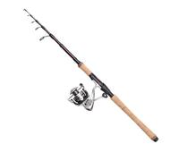 DAM Impressa Tele Spinning Combo, canna e mulinello per la pesca d'acqua dolce, luccioperca e lucioperca, forte, leggero e versatile, nero, canna moderatamente veloce da 2,70 m, mulinello taglia 3000