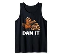 Dam It Funny Beaver Pun Simpatico Umorismo sugli Animali dei boschi Canotta